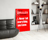 Rules of Success Glass Wall Art || Designer Collection