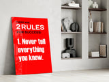 Rules of Success Glass Wall Art || Designer Collection