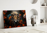 Lion Glass Wall Art || Designer Collection