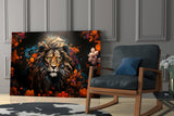 Lion Glass Wall Art || Designer Collection