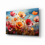 Poppies Glass Wall Art || Designer Collection