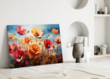 Poppies Glass Wall Art || Designer Collection