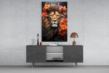 Lion Glass Wall Art || Designer Collection