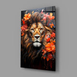 Lion Glass Wall Art || Designer Collection