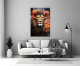 Lion Glass Wall Art || Designer Collection