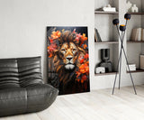 Lion Glass Wall Art || Designer Collection