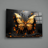 Golden Butterfly Glass Wall Art || Designer Collection