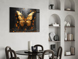 Golden Butterfly Glass Wall Art || Designer Collection