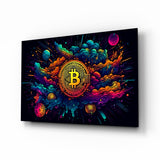 Bitcoin Glass Wall Art || Designer Collection