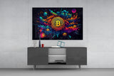 Bitcoin Glass Wall Art || Designer Collection