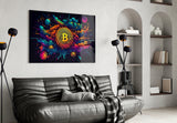 Bitcoin Glass Wall Art || Designer Collection