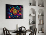 Bitcoin Glass Wall Art || Designer Collection