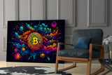 Bitcoin Glass Wall Art || Designer Collection