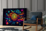 Bitcoin Glass Wall Art || Designer Collection