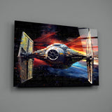 Tie Fighter Glass Wall Art || Designer Collection