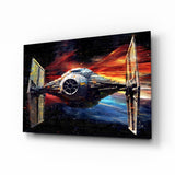 Tie Fighter Glass Wall Art || Designer Collection