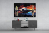 Tie Fighter Glass Wall Art || Designer Collection