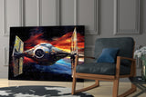 Tie Fighter Glass Wall Art || Designer Collection