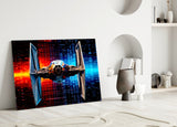 Tie Fighter Glass Wall Art || Designer Collection