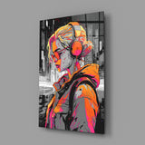 Music Girl Glass Wall Art || Designer Collection