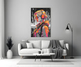 Music Girl Glass Wall Art || Designer Collection