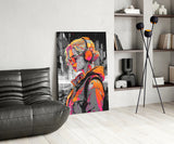 Music Girl Glass Wall Art || Designer Collection