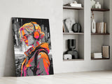 Music Girl Glass Wall Art || Designer Collection