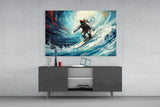 Surfing Glass Wall Art || Designer Collection