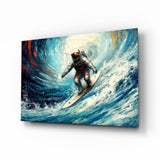 Surfing Glass Wall Art || Designer Collection