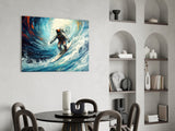 Surfing Glass Wall Art || Designer Collection