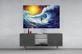 Waves Glass Wall Art || Designer Collection