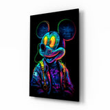 Neon Mouse Glass Wall Art || Designer Collection