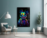 Neon Mouse Glass Wall Art || Designer Collection