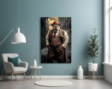 Bulldog in a Suit Glass Wall Art|| Designer's Collection