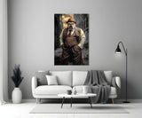 Bulldog in a Suit Glass Wall Art|| Designer's Collection