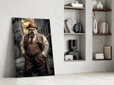 Bulldog in a Suit Glass Wall Art|| Designer's Collection