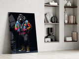 Gorilla Bro Glass Wall Art|| Designer's Collection