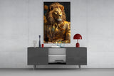 Lion Vogue Glass Wall Art|| Designer's Collection