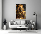 Lion Vogue Glass Wall Art|| Designer's Collection