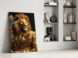 Lion Vogue Glass Wall Art|| Designer's Collection