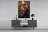 Bulldog in a Suit Glass Wall Art|| Designer's Collection