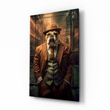 Bulldog in a Suit Glass Wall Art|| Designer's Collection