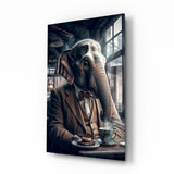 Retired Elephant Glass Wall Art|| Designer's Collection