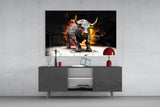 Bull Glass Wall Art|| Designer's Collection