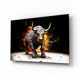 Bull Glass Wall Art|| Designer's Collection