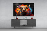 Bull Glass Wall Art|| Designer's Collection