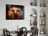 Bull Glass Wall Art|| Designer's Collection