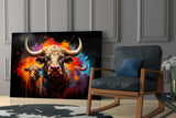 Bull Glass Wall Art|| Designer's Collection