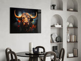 Bull Glass Wall Art|| Designer's Collection