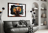 Bull Glass Wall Art|| Designer's Collection